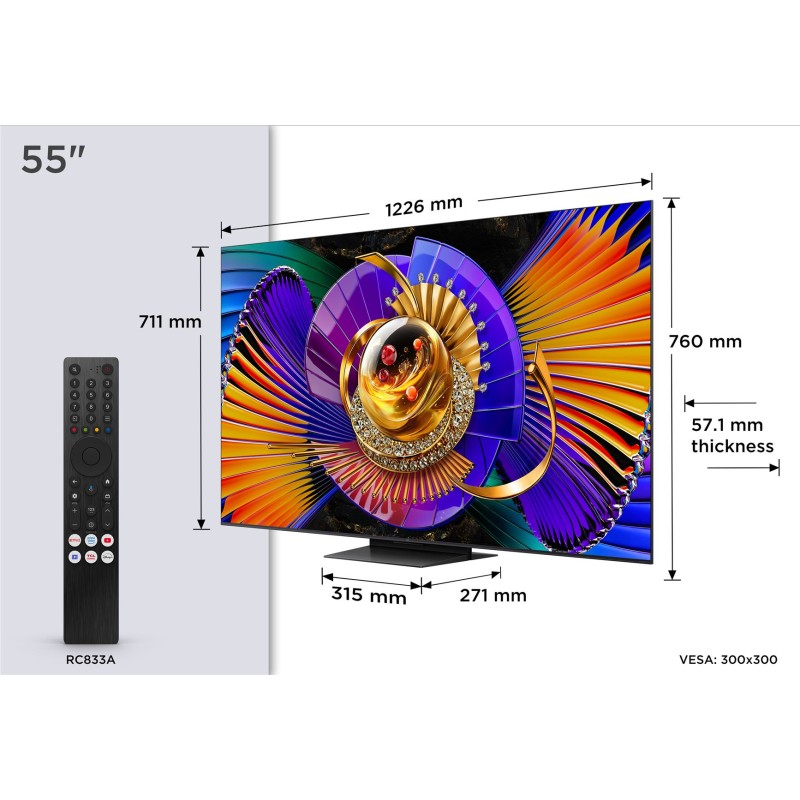 TCL - SQD-MINILED Smart GoogleTV B&O Sound 55C7L