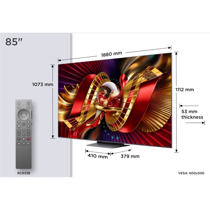 TCL - SQD-MINILED Smart GoogleTV B&O Sound 85C8L