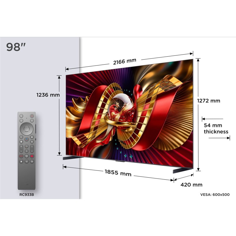 TCL - SQD-MINILED Smart GoogleTV B&O Sound 98C8L