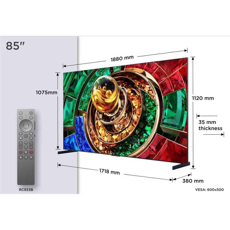 TCL - RGB-MINILED Smart Google TV B&O Sound 85RM9L