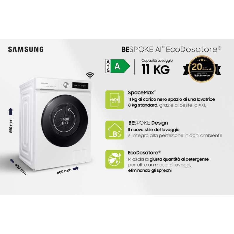 SAMSUNG - Máq. Lavar Roupa WW11BB744DGWS3