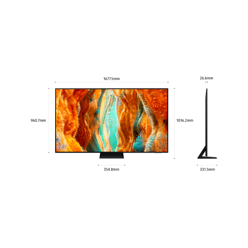Samsung TQ75QN70FAU Neo QLED TV Plano Mini LED 190,5 cm (75") 4K Ultra HD, Smart TV, Wi-Fi, Ethernet, LAN, Preto - TQ75QN70FAUXXC - 8806095973517