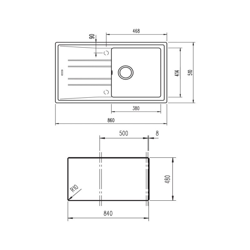 TEKA - Lava Louças STONE 50 B-TG 1C 1E WHITE