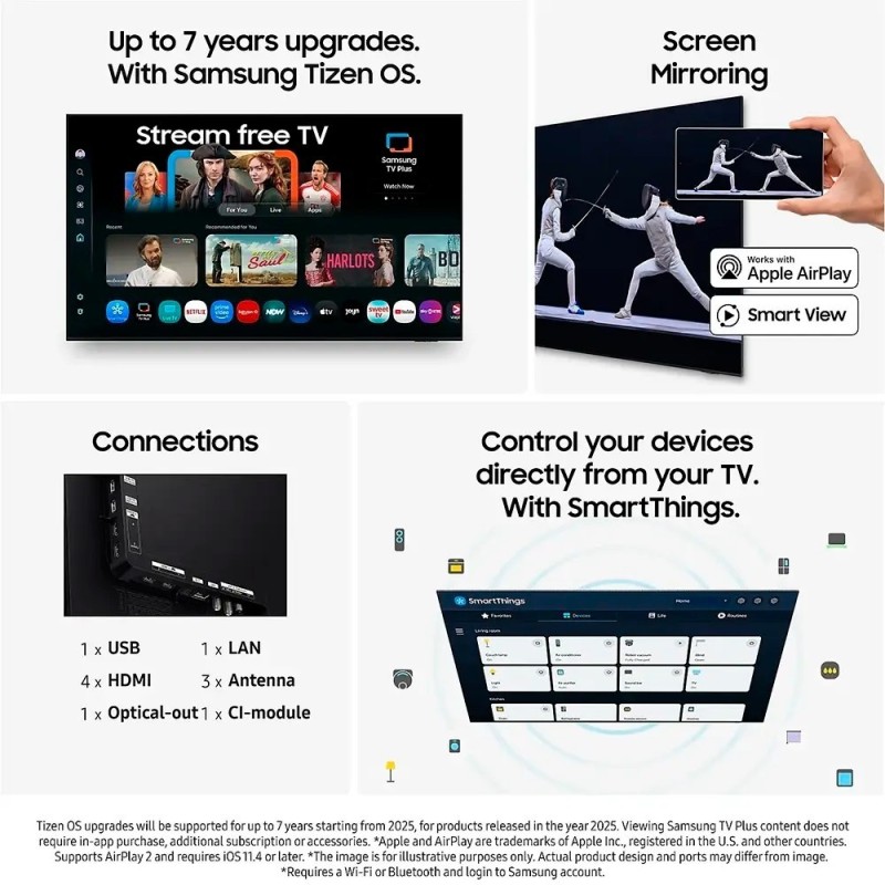 Samsung TQ65S90FAT OLED TV Plano 165,1 cm (65") 4K Ultra HD, Smart TV, Wi-Fi, Ethernet, LAN, Bluetooth, Preto - TQ65S90FATXXC - 8806097084525