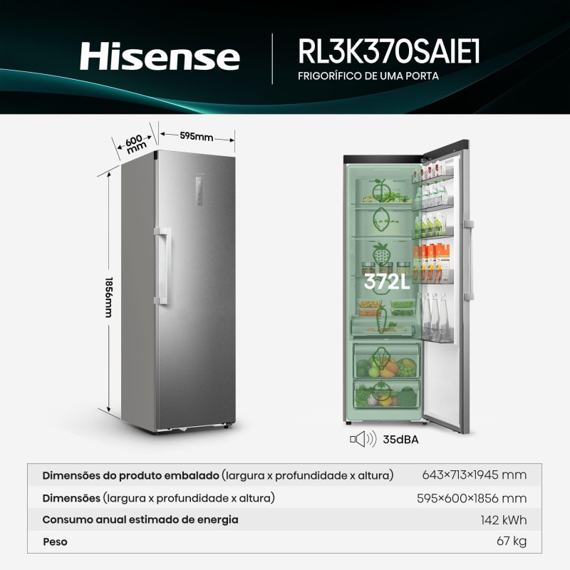 HISENSE - Frigorífico 1 Porta RL3K370SAIE1