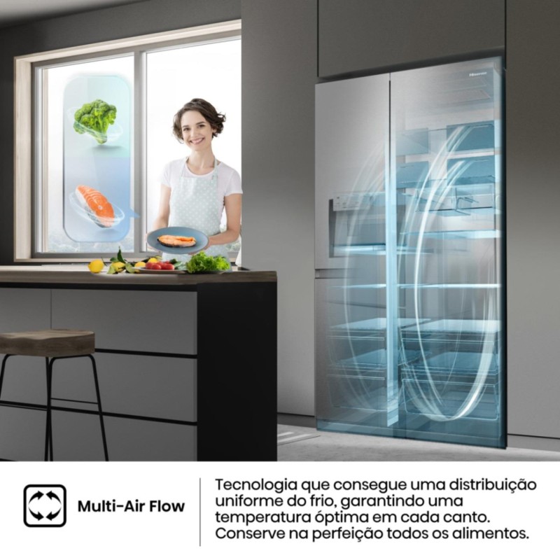 HISENSE - Side by Side RS818N4TIC