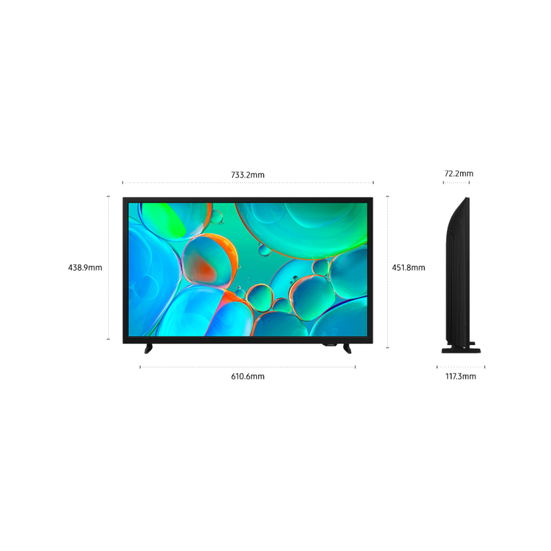 Samsung TU32H5005FK LED TV Plano 81,3 cm (32") HD, Smart TV, Wi-Fi, Ethernet, LAN, Bluetooth, Preto - TU32H5005FKXXC - 8806095913957