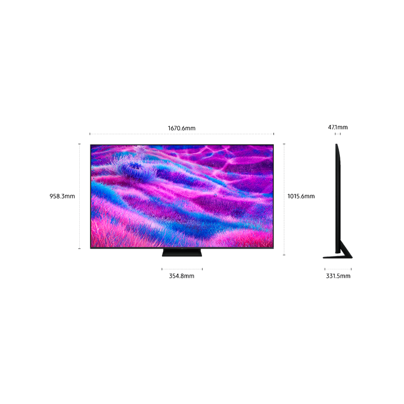 Samsung TQ75QN80FAU Neo QLED Mini LED TV Plano 190,5 cm (75") 4K Ultra HD, Smart TV, Wi-Fi, Ethernet, LAN, Bluetooth, Cinzento - TQ75QN80FAUXXC - 8806097067641