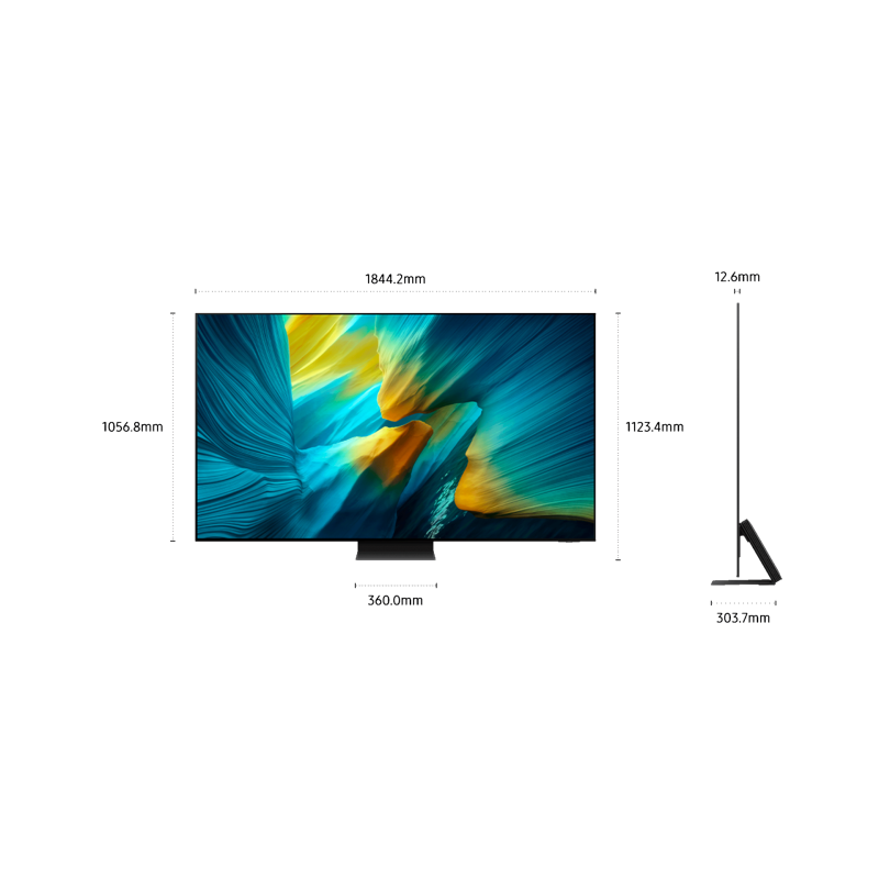 Samsung TQ83S95FAE OLED TV Plano 211,0 cm (83") 4K Ultra HD, Smart TV, Wi-Fi, Ethernet, LAN, Bluetooth, Preto - TQ83S95FAEXXC - 8806097077350