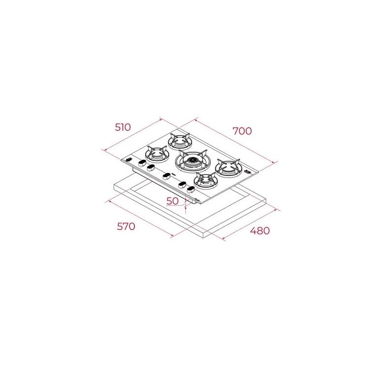 TEKA - Placa Gás GBC 75-VG-DE2 Total 112570243