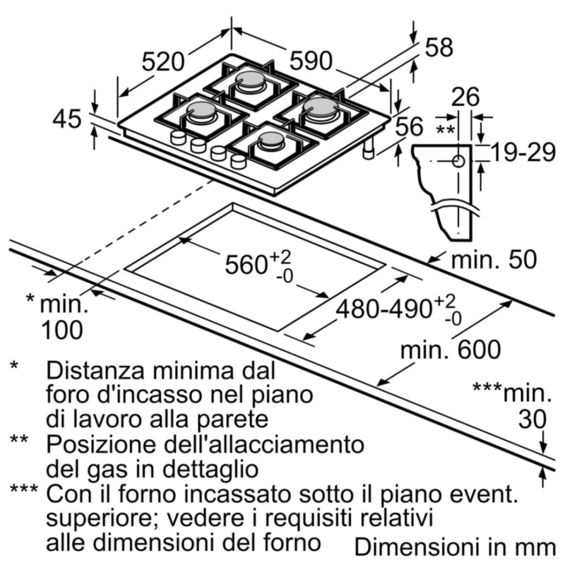 BOSCH - Placa Gás Série4 PNP6B6K40