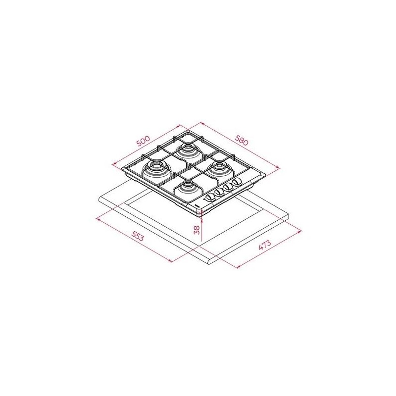 TEKA - Placa Gás HLX 640 KBC0E BK EASY 112620029