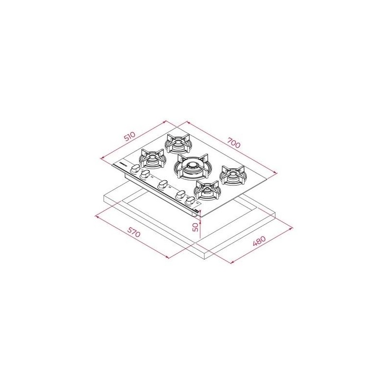 TEKA - Placa Gás GBC 75-G1 BM DE1 Total 112570210