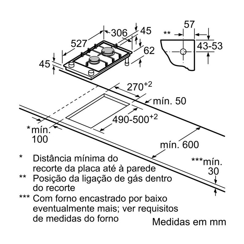 BOSCH - Placa Dominó Gás Série8 PRB3A6I40