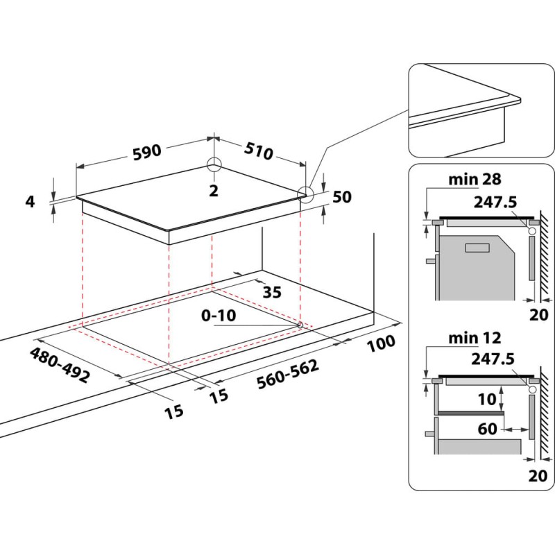 WHIRLPOOL - Placa WF S5060 CPBF