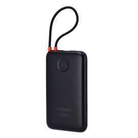 Veger VG-W1189 Power Bank Li-Polymer 10000 mAh PD, 22.5W, USB-A, USB-C, LCD, Preto - 6977525751790