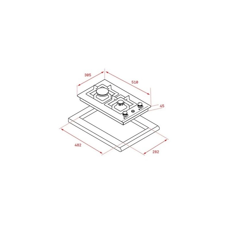 TEKA - Placa EFX 30.1 2G AI AL CI BTN 112610047
