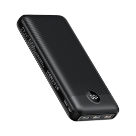 Veger VG-W2081 Powerbank Li-Polymer 20000 mAh PD, 22.5W, USB-A, USB-C, LCD, Preto - 6977525753251