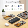 Veger VG-W2081 Powerbank Li-Polymer 20000 mAh PD, 22.5W, USB-A, USB-C, LCD, Preto - 6977525753251