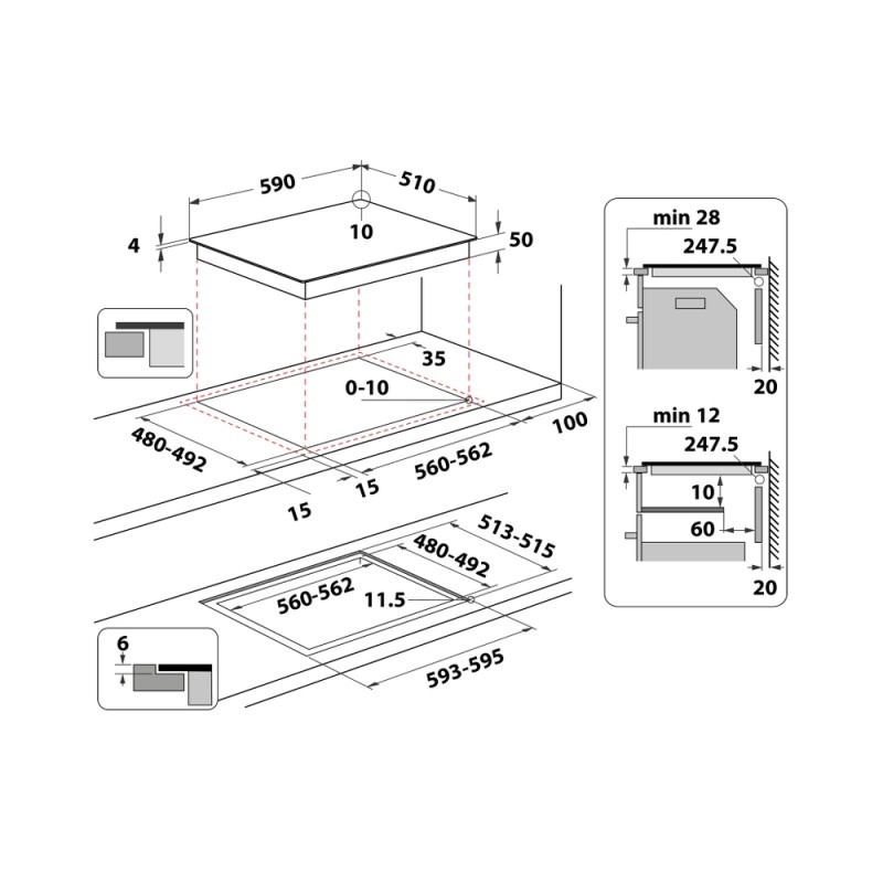 HOTPOINT - Placa HQ 2960S NE
