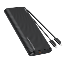 Veger VG-W2503-T130 Powerbank Li-Polymer 25000 mAh PD, QC, Fast Charge, 130W, USB-A, USB-C, Lightning, LCD, Preto - 6970453556116