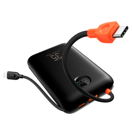 Veger VG-W2068 Powerbank Li-Polymer 20000 mAh PD, 35W, USB-A, USB-C, Lightning, LCD, Preto - 6977525750120