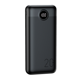 Veger VG-W2039PD-B Powerbank Li-Polymer 20000 mAh PD, 20W, USB-A, USB-C, Micro-USB, LCD, Preto - 6970453555362