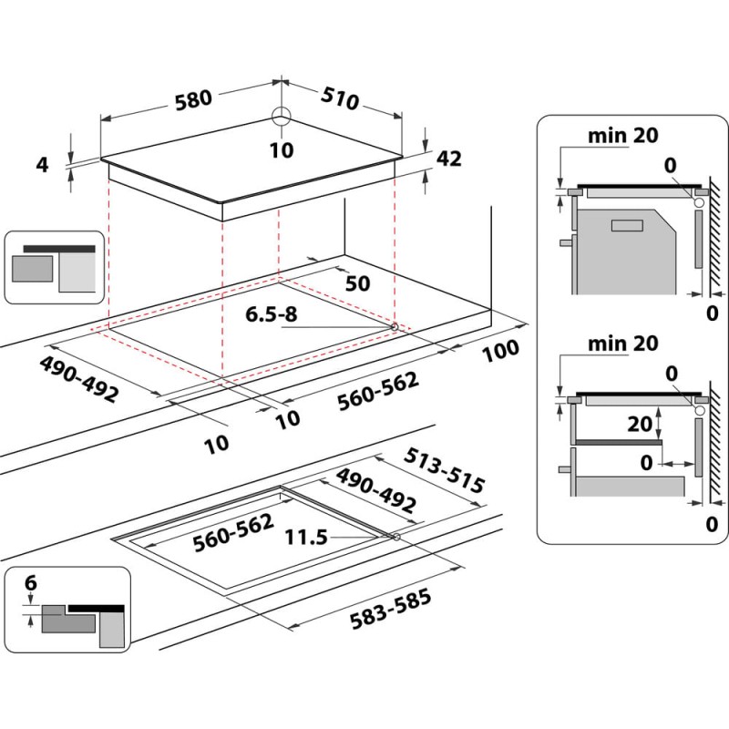 WHIRLPOOL - Placa AKT 8090 NE
