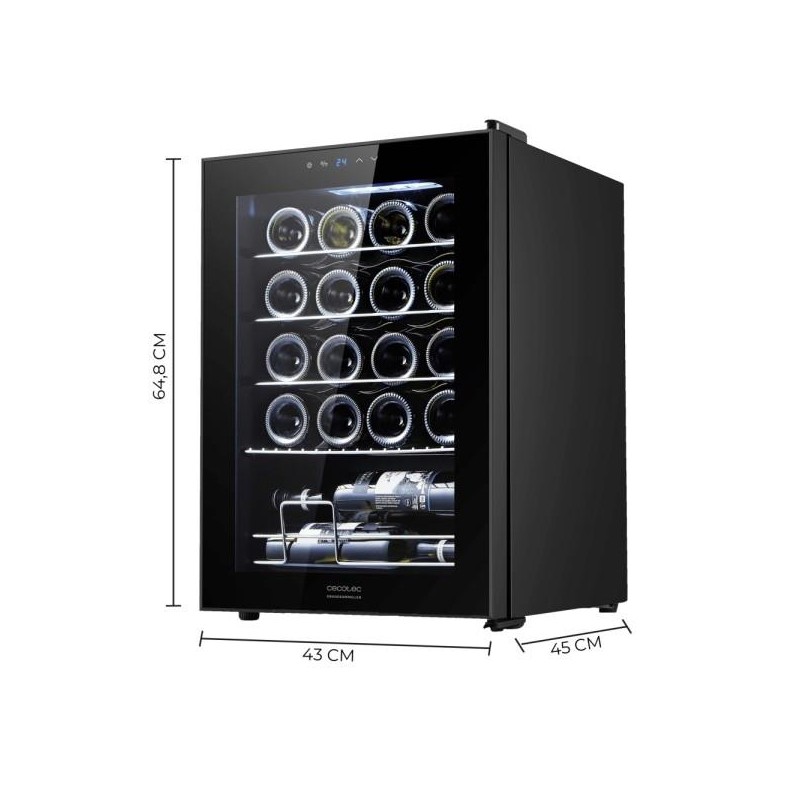 CECOTEC - Cave de Vinho GrandSommelier 2050 Black Compressor 122