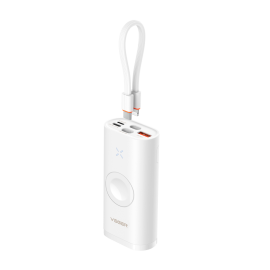 Veger VG-W1162S Powerbank Li-Ion 10000 mAh PD, 25W, USB-A, USB-C, Lightning, MagSafe, Branco - 6970453556123