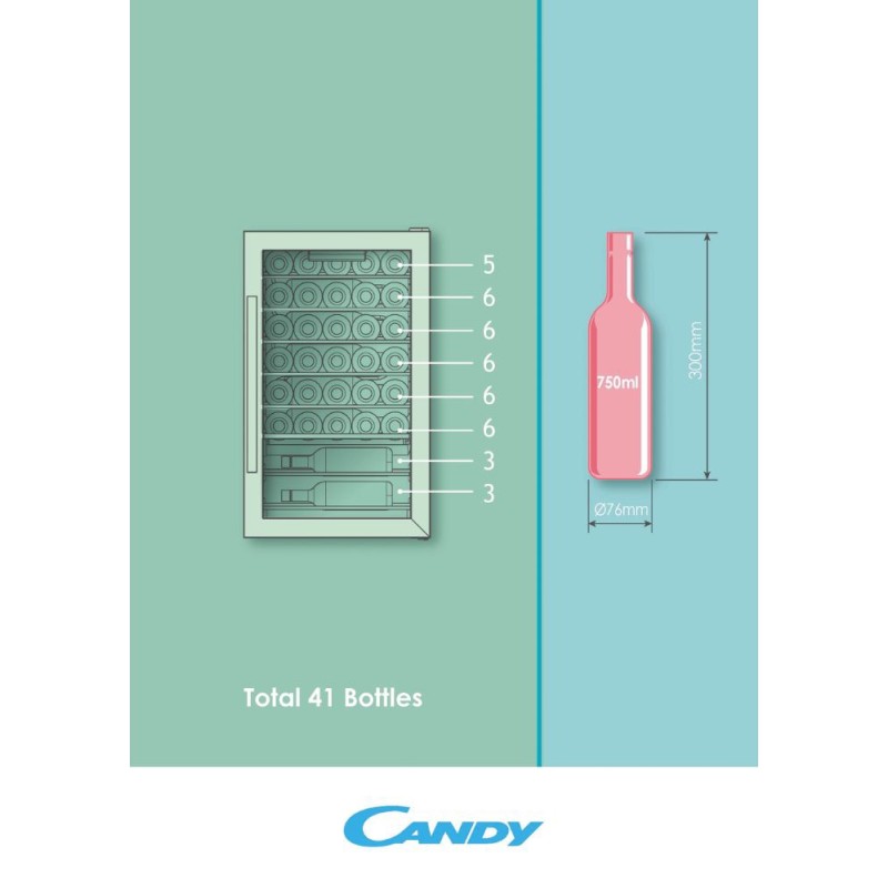 CANDY - Cave de Vinho 41 Garrafas CWC 150 EM/NF