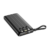 Veger VG-W1116 Powerbank Li-Polymer 10000 mAh, USB-A, USB-C, Lightning, Micro-USB, LCD, Preto - 6970453554204