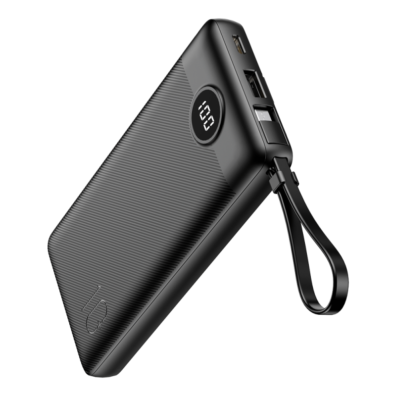Veger VG-W1116 Powerbank Li-Polymer 10000 mAh, USB-A, USB-C, Lightning, Micro-USB, LCD, Preto - 6970453554204