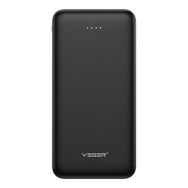 Veger VG-W1065 Powerbank Li-Polymer 10000 mAh, Power IQ, USB-A, Micro-USB, LCD, Preto - 6970453554129