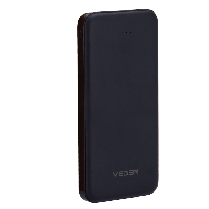 Veger VG-W1065 Powerbank Li-Polymer 10000 mAh, Power IQ, USB-A, Micro-USB, LCD, Preto - 6970453554129