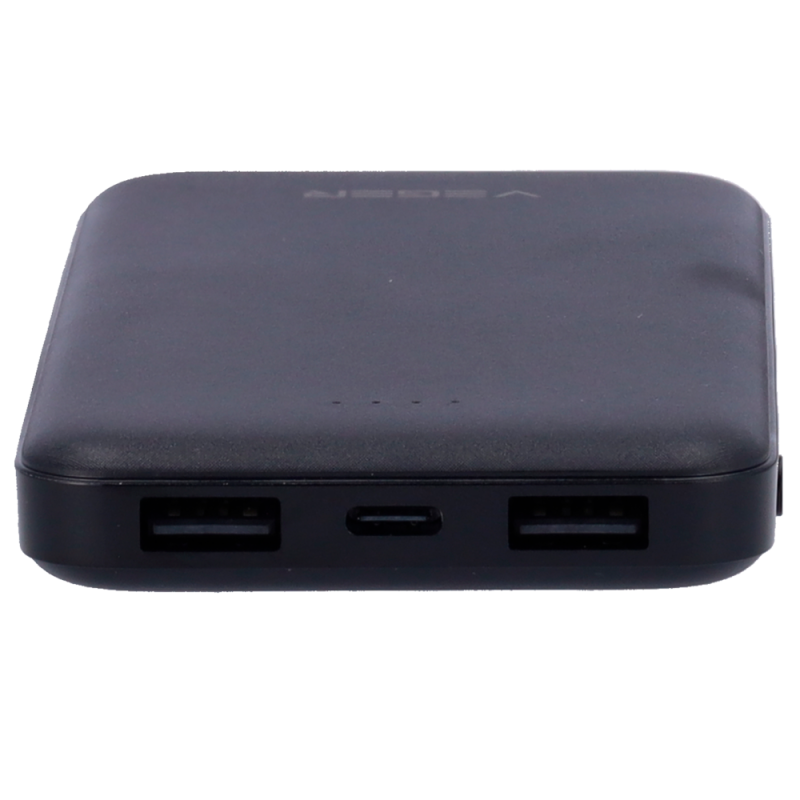 Veger VG-W1065 Powerbank Li-Polymer 10000 mAh, Power IQ, USB-A, Micro-USB, LCD, Preto - 6970453554129