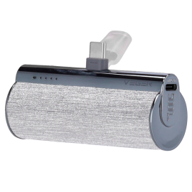 Veger VG-W0573-S Powerbank Li-Ion 5000 mAh, 12W, USB-A, USB-C, LED, Prata - 6970453558493