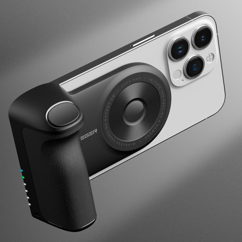 Veger VG-W0569 SnapCam Powerbank Li-Polymer 5000 mAh Magnético, Wireless, 5W, USB-C, Bluetooth, Suporte Vertical ou Horizontal, Preto - 6970453558363