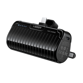 Veger VG-W0558P Powerbank Li-Ion 5000 mAh PD, 20W, USB-C, Lightning, LED, Preto - 6970453556826