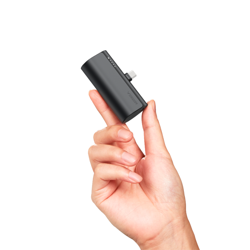 Veger VG-W0556 Powerbank Li-Ion 5000 mAh PD, 20W, USB-C, LED, Preto - 6970453555041