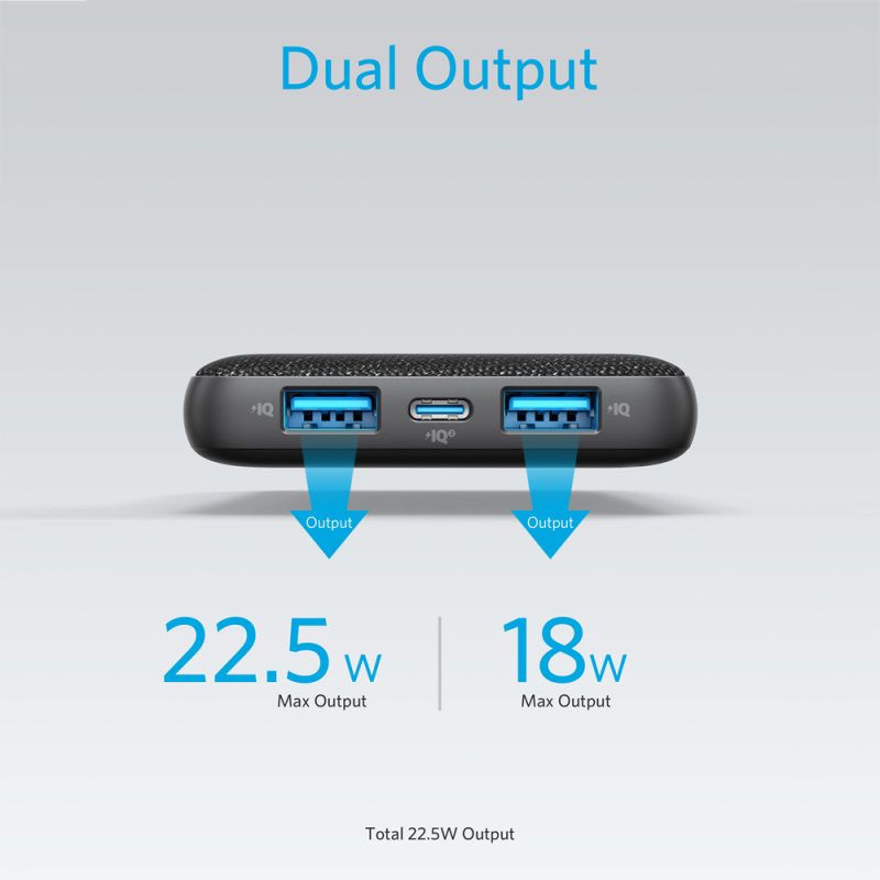 Anker ANK-POWERCORE3-SENSE-B Powerbank Li-Polymer 10000 mAh PD, 22.5W, USB-A, USB-C, LCD, Preto - 194644077983