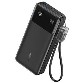 Anker ANK-A1384-B Powerbank Li-Polymer 20000 mAh PD, 30W, USB-A, USB-C, LCD, Preto - 0194644173401
