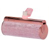 Veger VG-W0573-R Powerbank Li-Ion 5000 mAh, 12W, USB-A, USB-C, LED, Rosa Metalizado - 6970453558516