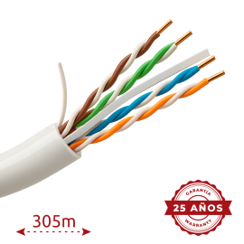 Uniview UV-UTP6A-300-BC23AWG-DCA-R-W Bobine de Cabo U/UTP, 305 m, Cat6A, Cobre, Dca-s2,d2,a2, LSZH, Interior, Branco Cinzento - 8435325486239
