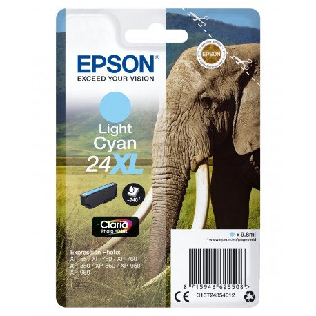 Tinteiro EPSON Cyan Claro Serie 24XL XP-750/850/950/55 - C13T24354012