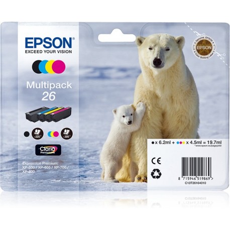 Pack Tint EPSON Quad XP-600/700/800 C13T26164010