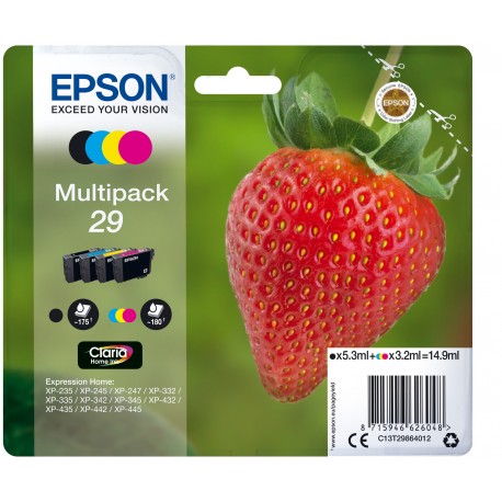 Pack Tinteiros EPSON Serie 29 XP-235/332/335/432/435 (c/alarme RF+AM) - C13T29864022