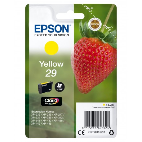 Tinteiro EPSON Serie 29 Amarelo XP-235/332/335/432/435 (c/alarme RF+AM) - C13T29844022