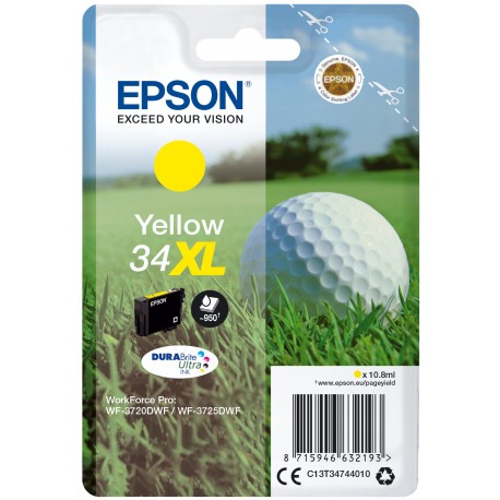 Tinteiros EPSON Amarelo Serie 34XL WF-3720/3725 - C13T34744010