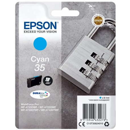 Tinteiros EPSON Cyan Serie 35 WF-4720/4725/4740 - C13T35824010